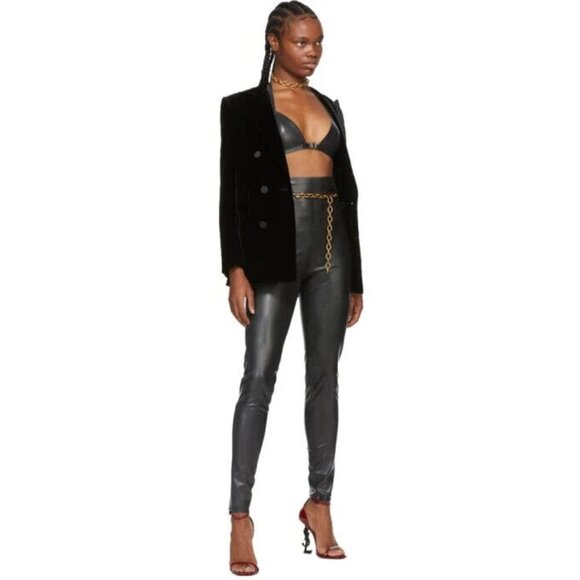 Saint Laurent Latex Leggings Size F36 US 4 Black - Picture 14 of 15